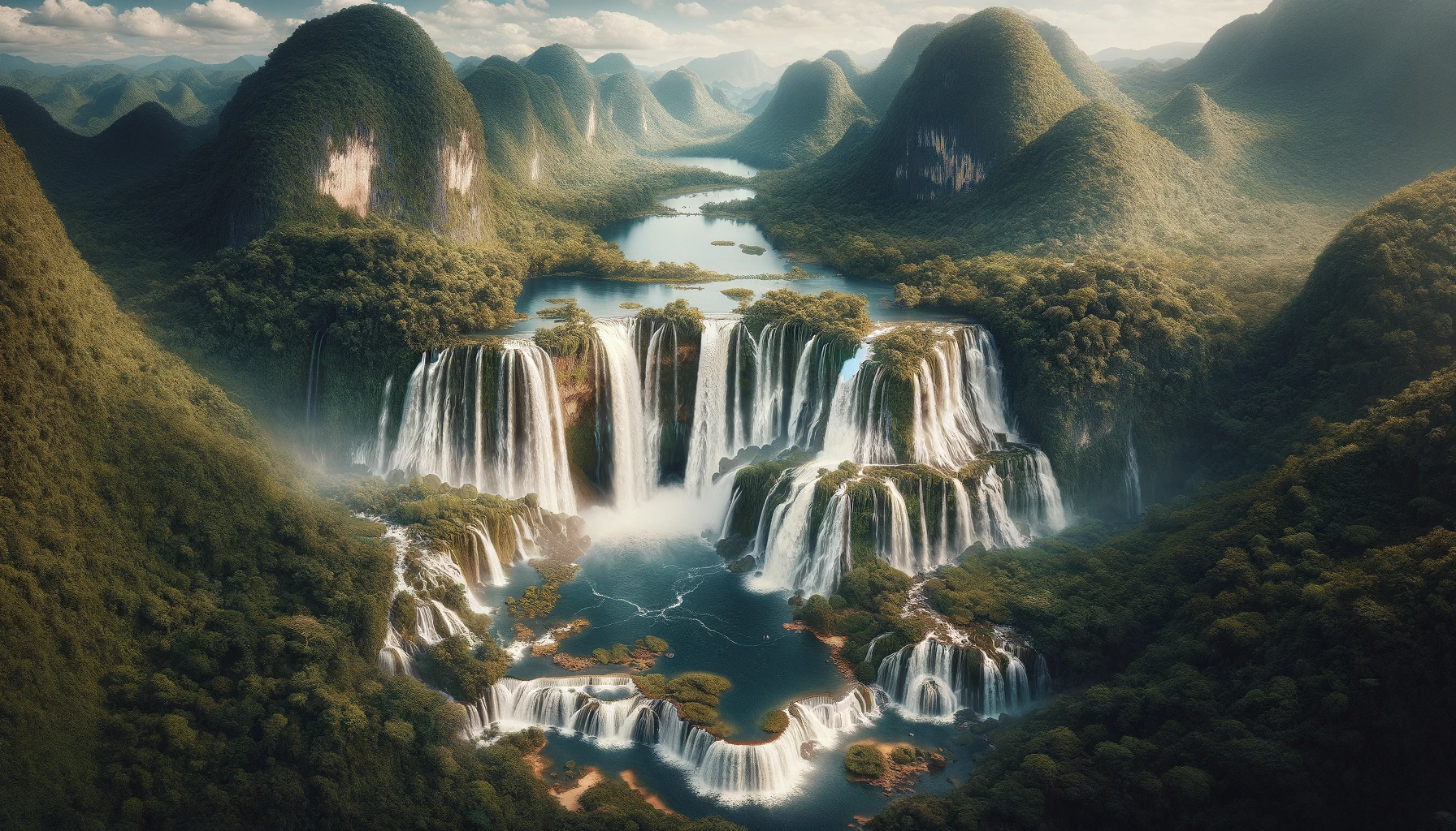 a view of Ban Gioc waterfall, Cao Bang