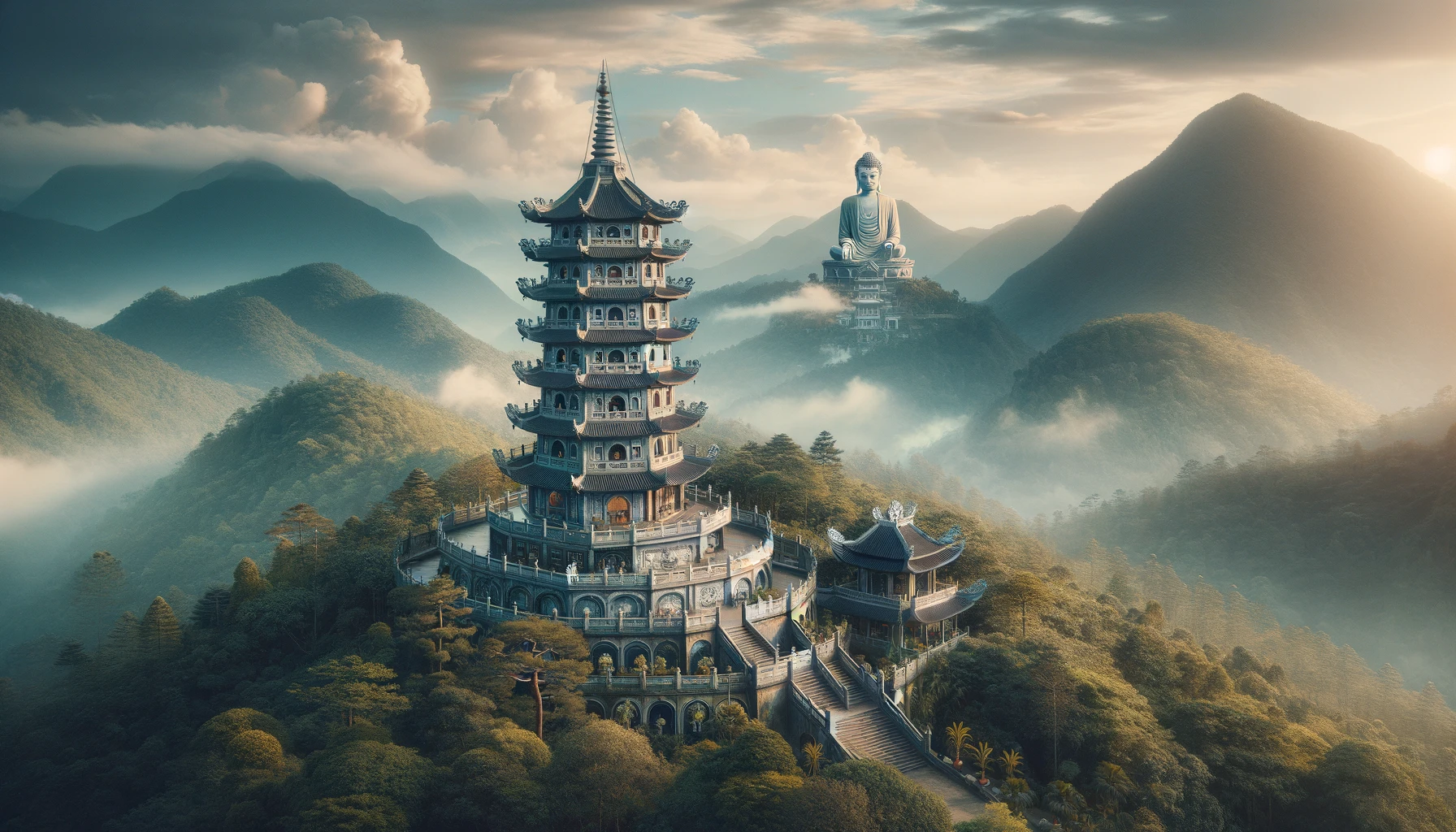The Linh Ung Pagoda in Ba Na Hills, a favorite destination for tourists